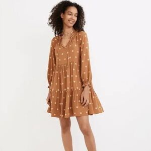 Lucky Brand.  Polka Dot Brown Dress